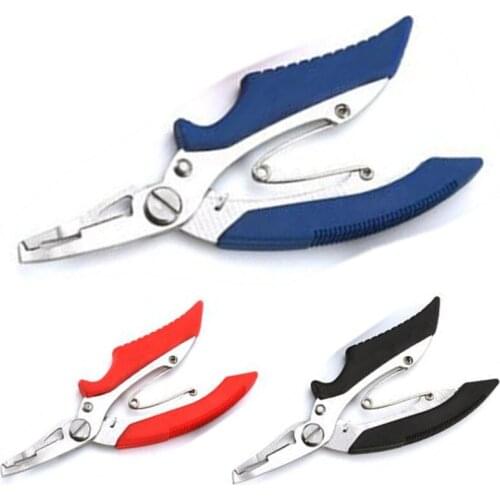 2CR13 Fishing Plier With Lost Rope Hook Remover Portable Bag Tackle Line Cutting Fish Scissors Fishing Pliers