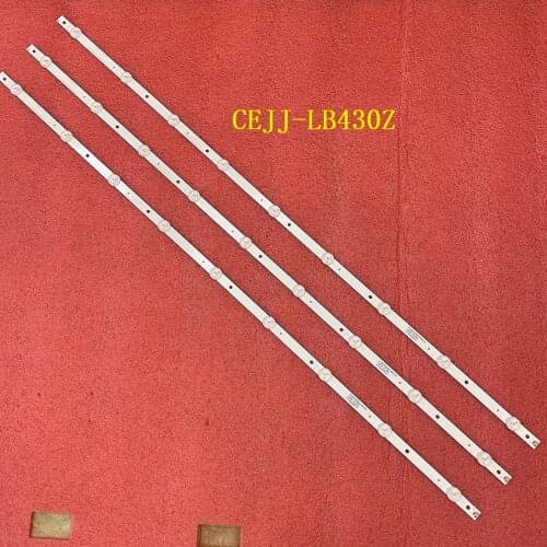 3pcs/set 9LED(3V) 840mm LED Backlight strip for Aoc 43s5295 43PFG5813 43PFG5813/78 43PFF5292 CEJJ-LB430Z-9S1P-M3030-D-1