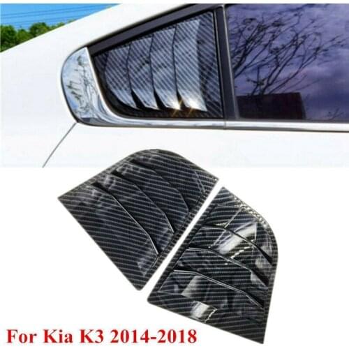 AU05 -2X Carbon Fiber Style Rear Side Window Quarter Louver Cover for Kia K3 2014-2018