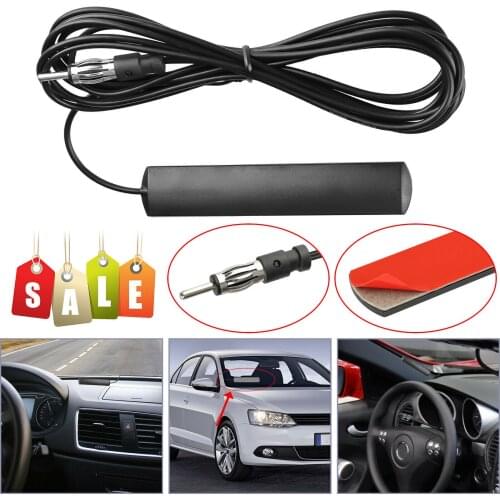 Car Radio Stereo Hidden Antenna FM AM Signal Amplifier Amp 3M Cable Adhesive for Car Truck Motorcycle Marine Boat Antenna Amp
