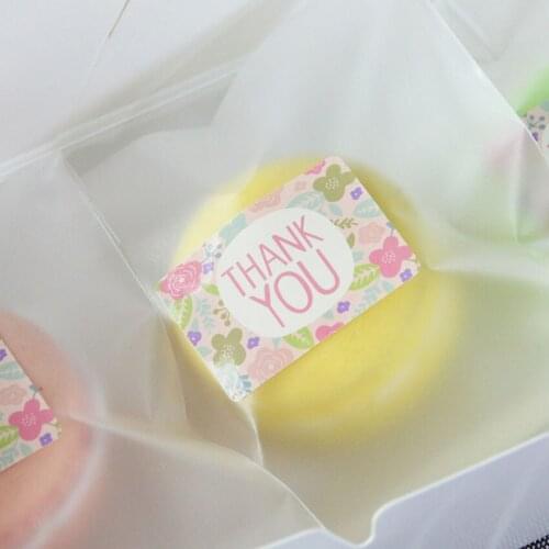 Free shipping 10packs/Lot Pink Flowers Thank You Stickers DIY Paper Label Gift Adhesive Stationery Sticker