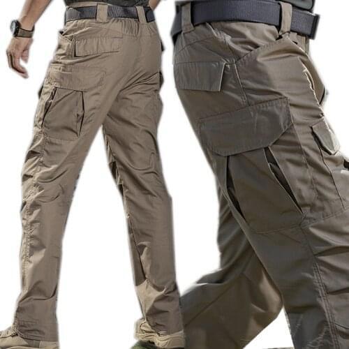 Military Tactical Pants Army Male Jogger Plus Size Trousers Multi-Pockets Zip Military khaki Black Mens Cargo Pants Casual Pant