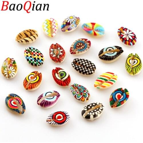 20pcs/Batch Loose 11-22mm Painted Natural Shell Spacer Beads Diy Jewelry Making Fashion Necklace Bracelet Accessories
