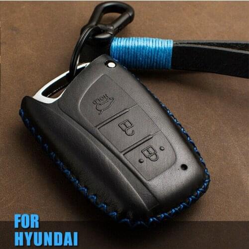 3 Buttons Genuine Leather Car Key Case Cover Remote Key Bag For Hyundai Santa Fe Equus Azera Grand ix45 Centennial Genesis L110