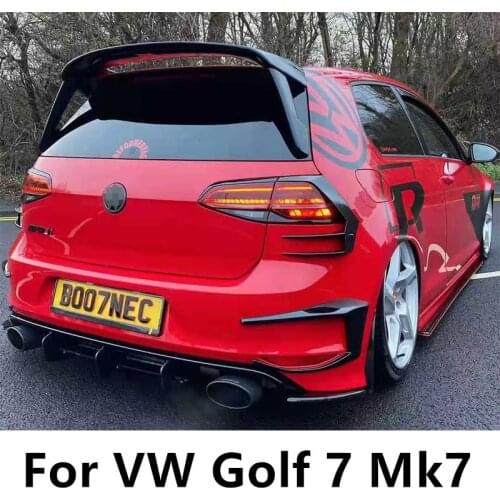 For VW Golf Mk7 Gti Rline Volkswagen Golf R 7 ABS Rear Bumper Spoiler Car Light Stickers Exterior Decoration Trim Accessories