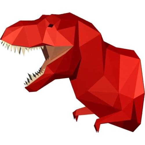 Ins wall hanging decoration animal body home decor dinosaur bedroom geometric 3D paper art handmade model material package