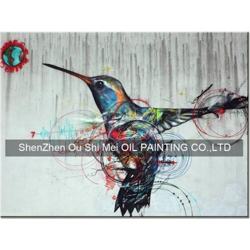 Handmade Take off Lucky Bird Oil Painting on Canvas Hand Painted Modern Animals Paintings For Living Room Wall Decor Painting