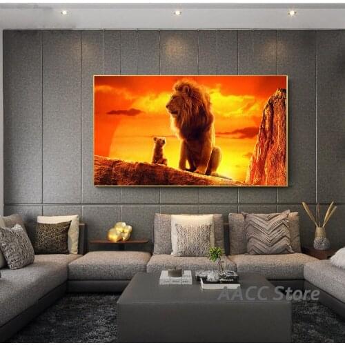 Classic Movie the Lion King Posters and Prints Wall Art Canvas Painting Animal Picture Wall Art for Room Home Cuadros Decoration