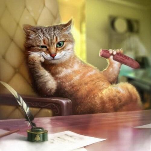 Reading book cat Cross Stitch Embroidery Kits scenery Cotton Thread Painting Diy Needlework Dmc New Year Home Christmas Gift