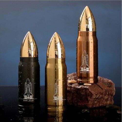 350ML Stainless Steel Vacuum Flask Creative Bullet Cup Flask Missile Vacuum Thermal Cup Home Travel Office Drinking Tools