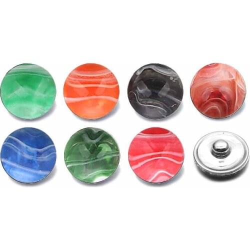 Hot Silicone 18mm Acrylic Resin Uneven Resin Snap Button 023 Fit Charm Interchangeable Bracelets Jewelry For Women Accessories