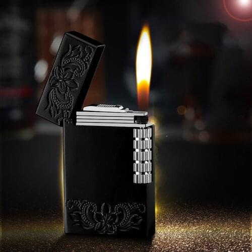 Loud Metal Gas Lighter Butane Side Grinding Wheel Cigarettes Lighters Metal Lighters Smoking Accessories