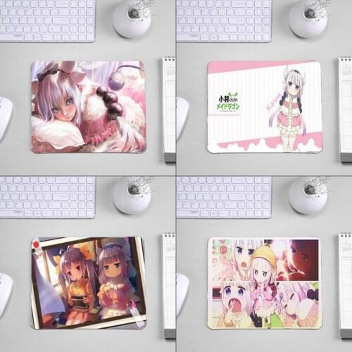 MRGBEST Anime Comic Small Size Mouse Pad Cute Girl Miss Kobayashis Dragon Maid Kanna Kamui Mats Soft Rubber Pads for Games