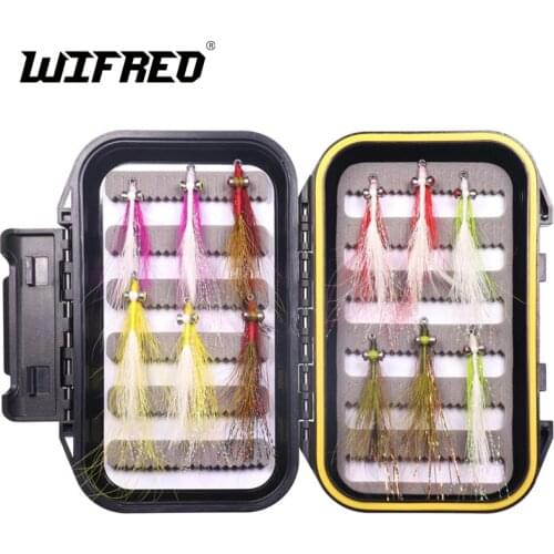 Wifreo 12pcs Clouser Minnow Fishing Flies Set Tied with Stainless Steel Hook for Saltwater Fishing Fly Fishing