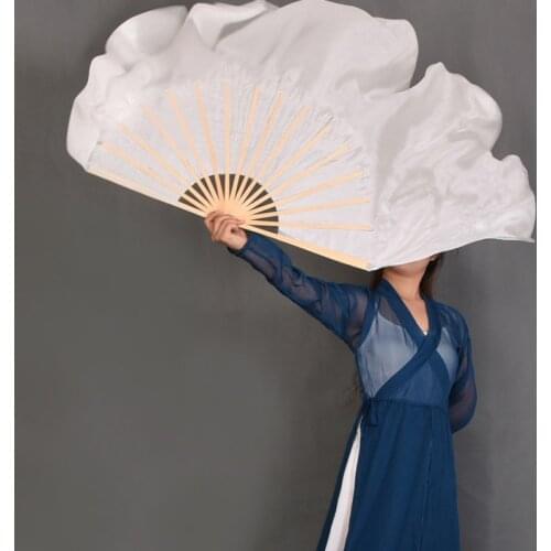 Undyed Dancing Fan Double-Sided Silk Dance Fan China Fengliang Zhu Original Snow Plum Dance Performance Props