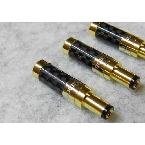 Latest arrival 1PCS Taiwan Carbon Fiber Shell Pure Copper Gold Plated 24K Gold DC Plug (Female) Home Amplifiers