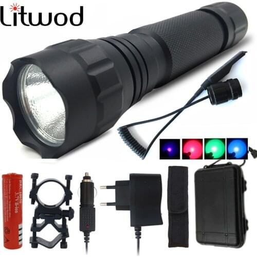 Hunting L2 T6 Led Tactical Flashlight Remote Switch Waterproof IPX6 Aluminum Shock Resistant Power 18650 Battery Hard Light Bulb