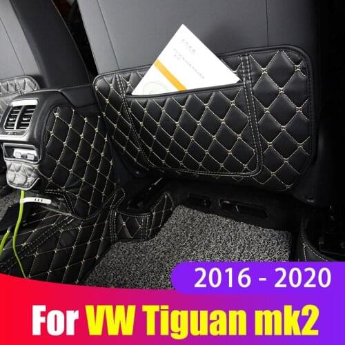 Car Seat Back Anti-Kick Cushion Pad Rear Seat Anti-Dirty Kick Pad For Volkswagen VW Tiguan mk2 2016-2019 2018 2020 Accessories