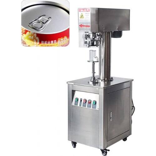 Fully Automatic Sealing Machine Stainless Steel Vertical Cans Sealing Equipment Electric Capping Machine Tinplate PET Plastic