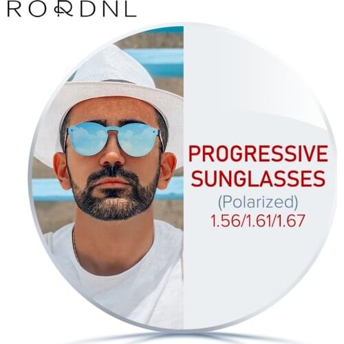 Progressive Polarized Prescription Sunglasses Lens Custom 1.56 1.61 1.67 Optical Multifocal Myopia Sun Glasses Lenses CR39 UV400