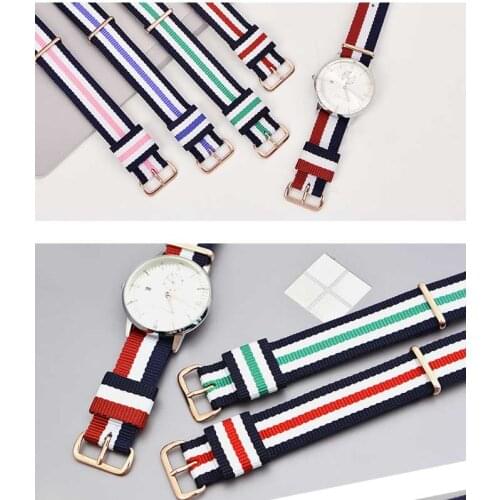 Nylon Watchband Silver Buckle for Daniel Wellington 13mm 14mm18mm 20mm Luxury Replace Bracelet Strap Watch Band for dw watch