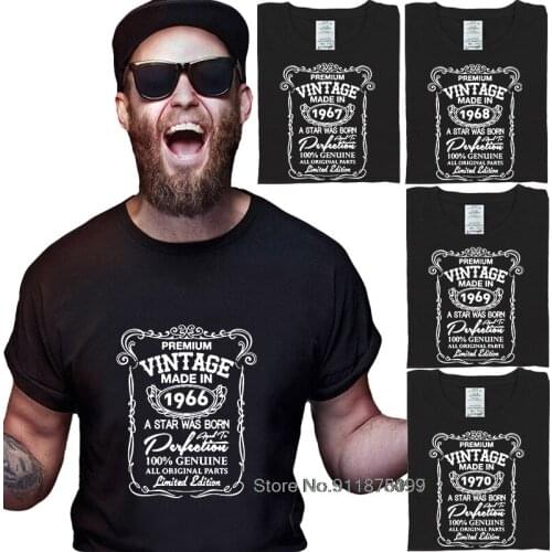 Made in 1966-1970 All Original Parts T Shirt Birthday Gift Design 100% Cotton Retro TShirts Man Vintage Print Daddy Tops Tee