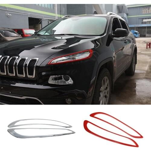 SHINEKA ABS Exterior Car Front Daytime Running Light Lamp Cover Frame for Jeep Cherokee 14-16 High Quality Car Accessories