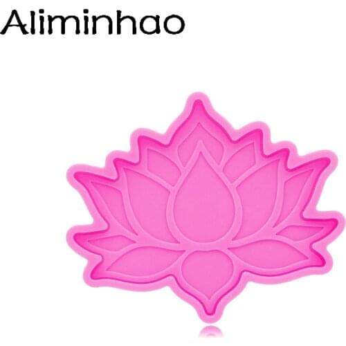 DY1097 4.7inch Lotus Coaster Silicone Mold, DIY Crafting Mold Epoxy and Resin Craft Molds, 7.6inch Flower Geode Coaster Agate