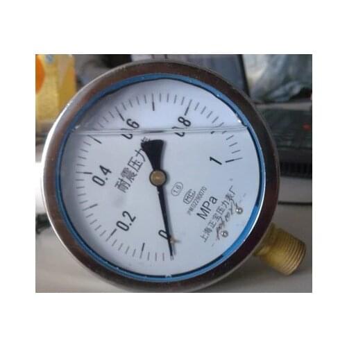 YN100 4" M20*1.5 or 1/2"BSP thread 100mm Stainless steel shell Shock- proof oil - filled pressure gauge ,lower mount manometer