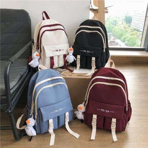 Korean Style Women Backpack Nylon Waterproof School Bag Lightweight Large-capacity Travel Backpacks