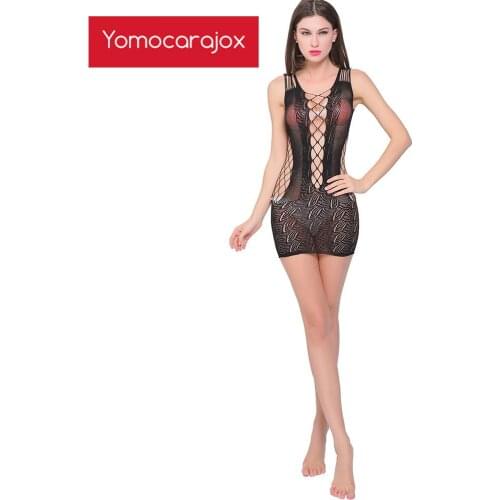 Womens Sexy Underwear Hot Erotic Lingerie Black Hollow Jacquard Woman Exotic Apparel Fishnet Pole Dance Bodydolls