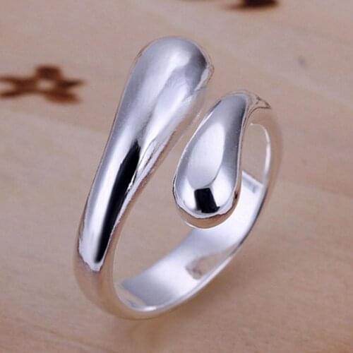 Women Wedding Party Classic Dual Round Drop Shaped Head Ring Charm Jewelry Gift