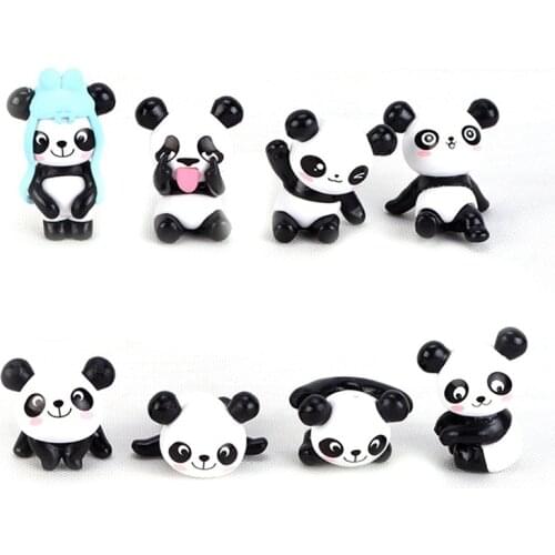 1Pcs!! Creative Garden Micro Landscape Cute Doll Party Cake Decoration Playful Version Cartoon Panda Cake Decoration