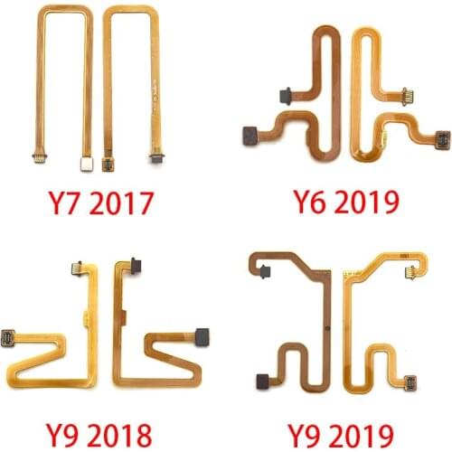 10Pcs/Lot, Fingerprint Sensor Scanner Touch ID Connecter Flex Cable For Huawei Y6 Y7 P8 Lite 2017 Y9 2018 P Smart 2019