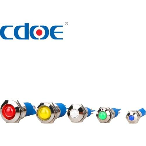 CDOE 12/14mm Waterproof LED Metal Indicator Pilot Light Signal Lamp 24v