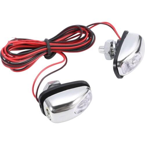 2pcs 12V LED Car Windshield Spray Nozzle Wiper Washer Eyes Decoration Lights Glasses Cleaner