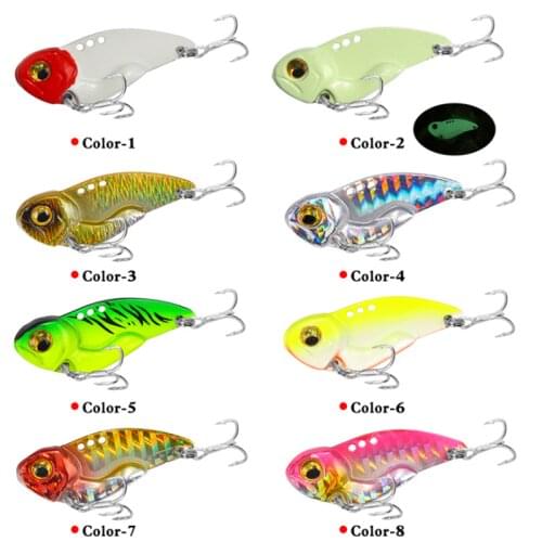 3.5cm /4.5 cm/5cm /8g/ 15g /20g Artificial Metal Vib Red Tail Luminous Hard Bait Anti-corrosion 3D Eyes Fishing Lures