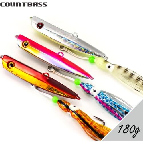 Countbass 3PCS 180g 6.3oz Bottom Ship Inchiku jigs with Octopus Assist Hook, Snapper Jigging lure for fishing Angler