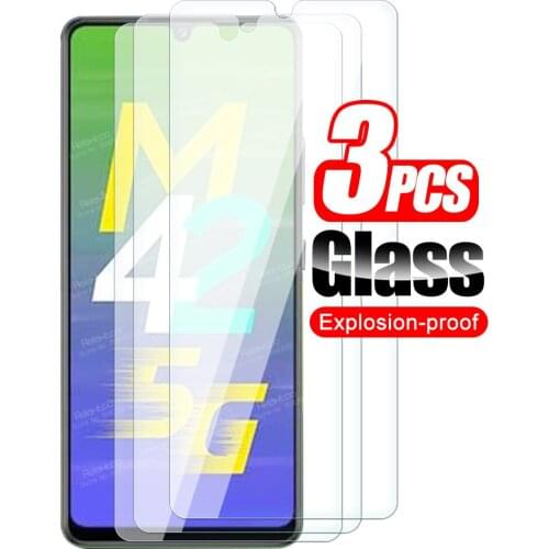 3pcs Protective Glass For Samsung Galaxy M42 5G Tempered Glass Samung Sumsung M 42 42M 6.6" Screen Protector Safety Armor Film