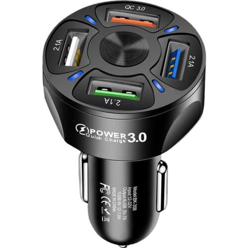 4 Ports USB Car Charge Quick 7A Mini Fast Charging 3.0 Cigarette Lighter Mobile Phone Charger Adapter In Car