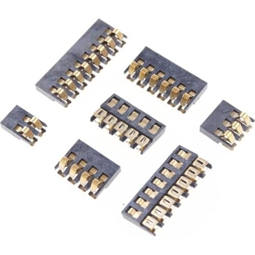 50 pcs Spring Compression Contact 2.0 mm Pitch 2 3 4 5 6 7 8 Pin Male Surface Mount PCB modular Connector battery Straight