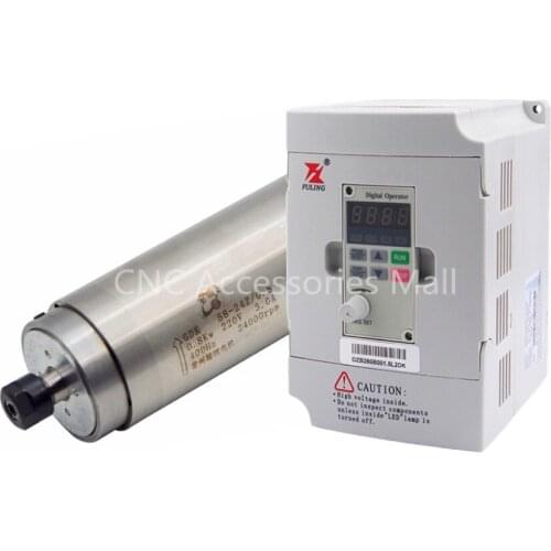 800w D58mm ER11 Constant torque water cooled spindle motor for CNC metal engraving & 1.5kw DZB280B001.5L2DK VFD Inverter