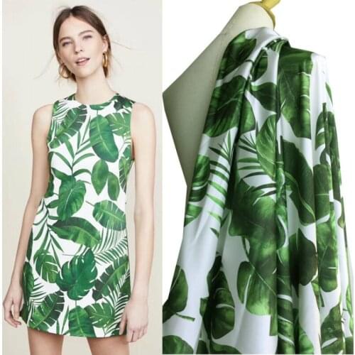 Printed polyester stretch satin fabric cloth 147 cm width Ladies children shirt dress clothing Velvet chiffon fabric