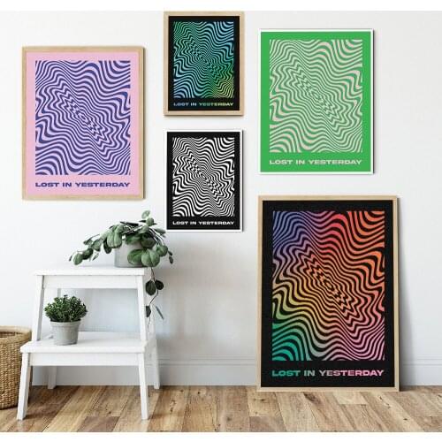 HD Nordic Tame Impala Inspired Print Poster Lost In Yesterday Lyrics Abstract Colorful Canvas Picture Rock Music Rainbow Wall De