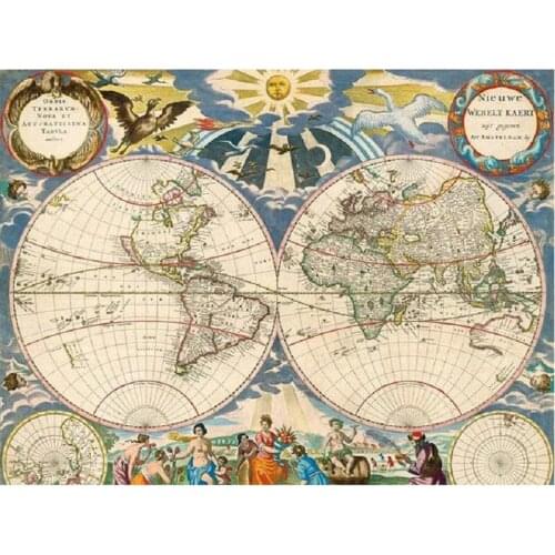 Retro world map,landscape,new arrival DIY full drill 5D diamond painting cross stitch Diamond embroidery