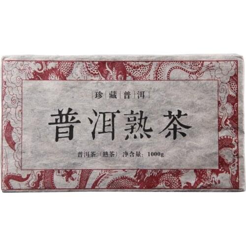 China Yunnan Treasure Pu'er Jujube Fragrant Ripe Tea One kilogram of tea bricks 1000g Green Food for Health Care