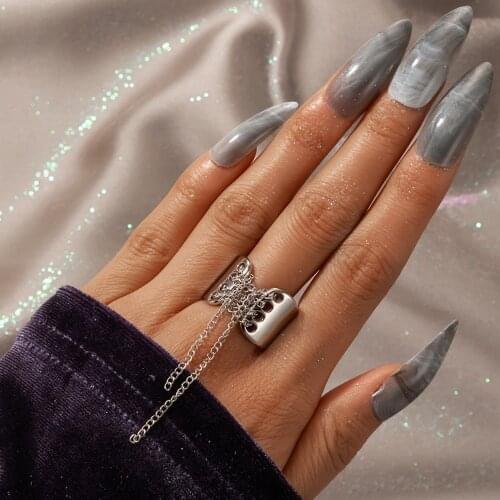 In 2021 The Punk Irregular Retro Finger Ring Hiphop/Rock Ethnic Multi-layer Tassel Metal Ring Grilfriend Party Gifts Rings