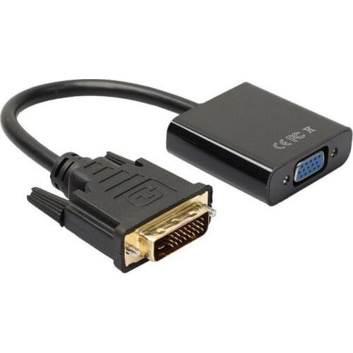 Kphrtek 1 PCS 1080p DVI-D Male to VGA Female Active Cable Cord Adapter Converter Black 26cm