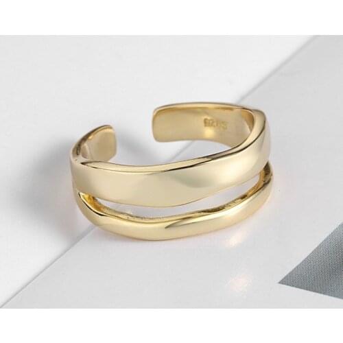 Fashion Female Big Chain Finger Rings For Women Lover Wedding Jewelry Party Trendy Statement Rings Wholesale