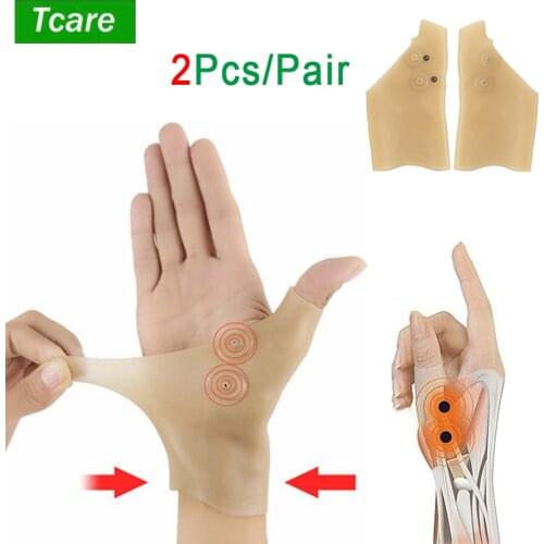 Tcare 2Pcs/Pair New Magnetic Therapy Wrist Glove Silicone Arthritis Pain Relief Wrist Glove Heal Joints Pressure Corrector Glove